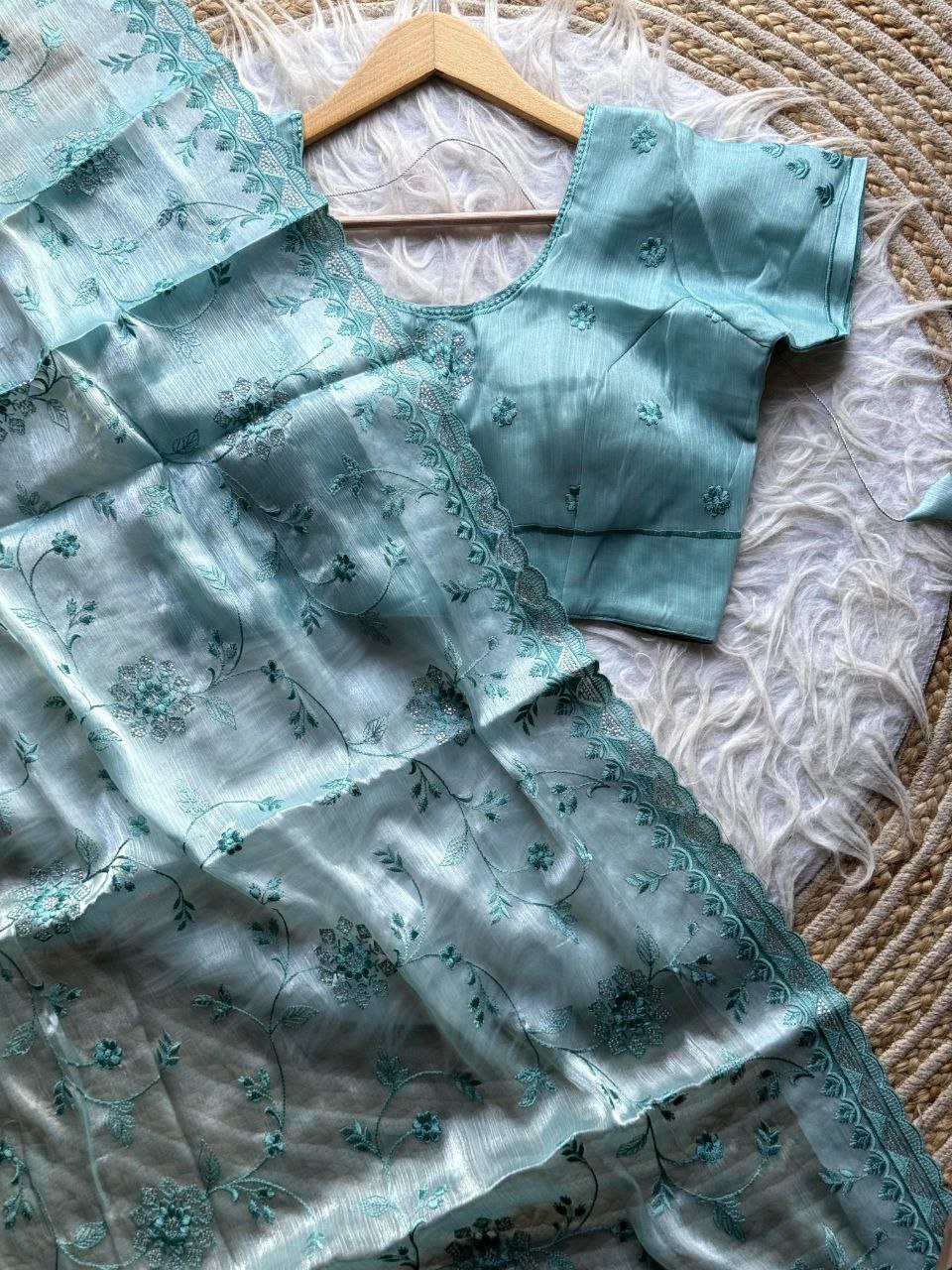 Designer Jimmy Choo Chiffon Silk Saree