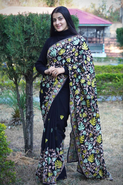 Designer Kashmiri Work Georgette Saree