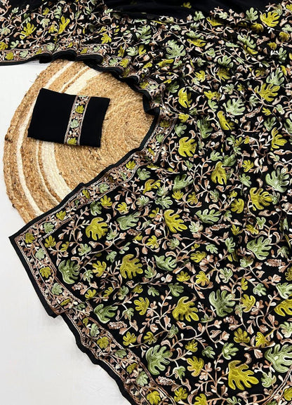 Designer Kashmiri Work Georgette Saree