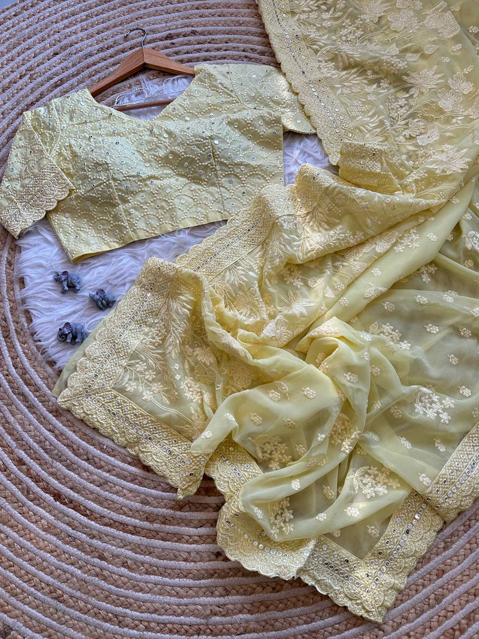 Designer Lucknowi Worked Georgette Saree