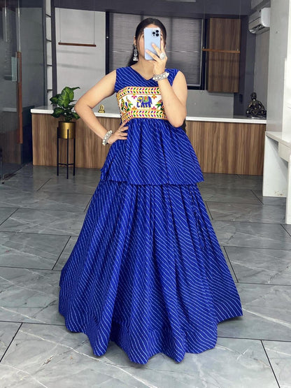 Blue Designer Navaratri Wear Kediya Sets