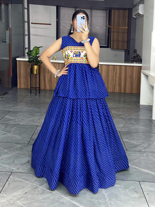 Blue Designer Navaratri Wear Kediya Sets