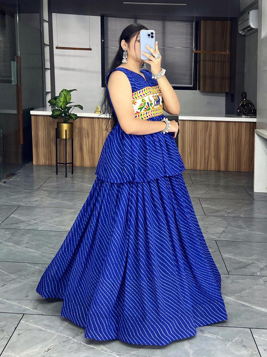 Blue Designer Navaratri Wear Kediya Sets