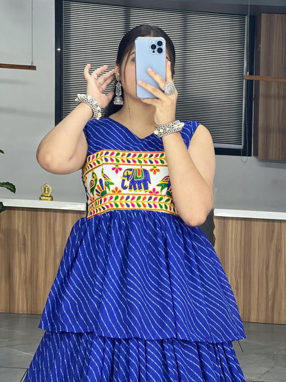 Blue Designer Navaratri Wear Kediya Sets