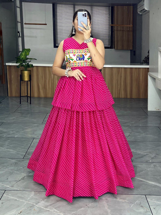 Pink Designer Navaratri Wear Kediya Set