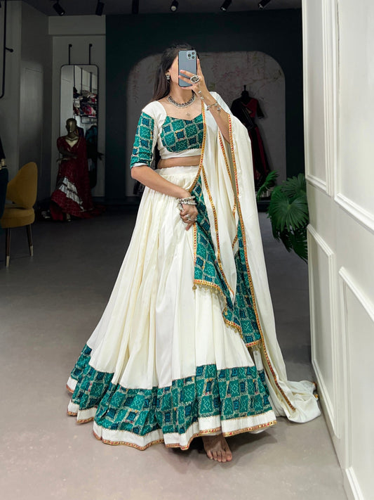 White Designer Navaratri Wear Lehenga Choli