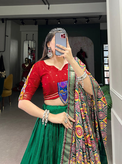 Green Designer Navaratri Wear Lehenga Choli