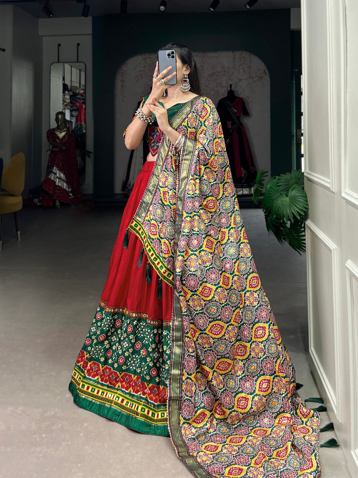 Red Designer Navaratri Wear Lehenga Choli