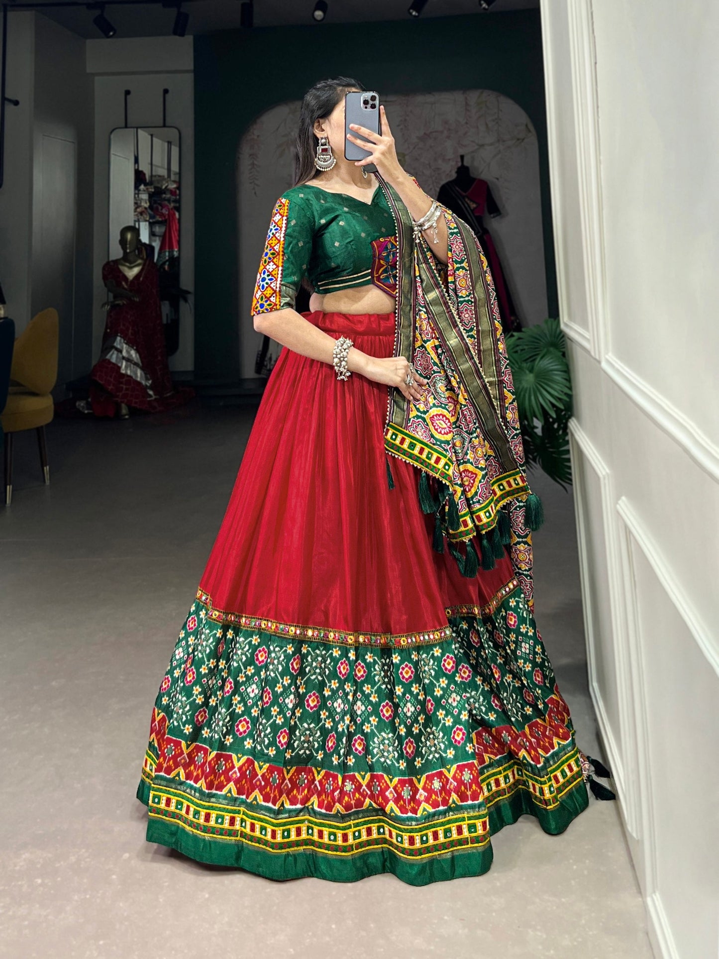 Red Designer Navaratri Wear Lehenga Choli