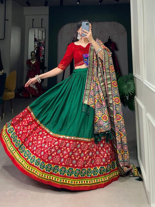 Green Designer Navaratri Wear Lehenga Choli