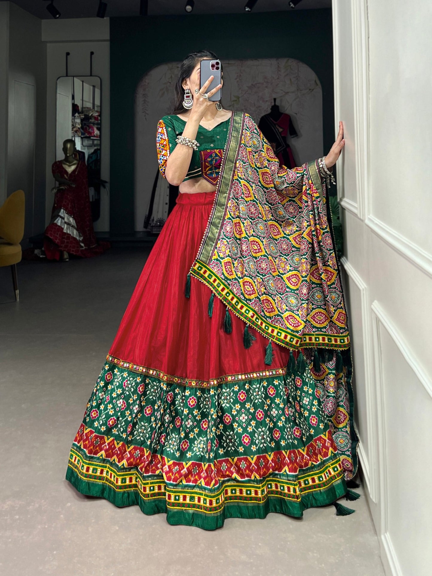 Red Designer Navaratri Wear Lehenga Choli