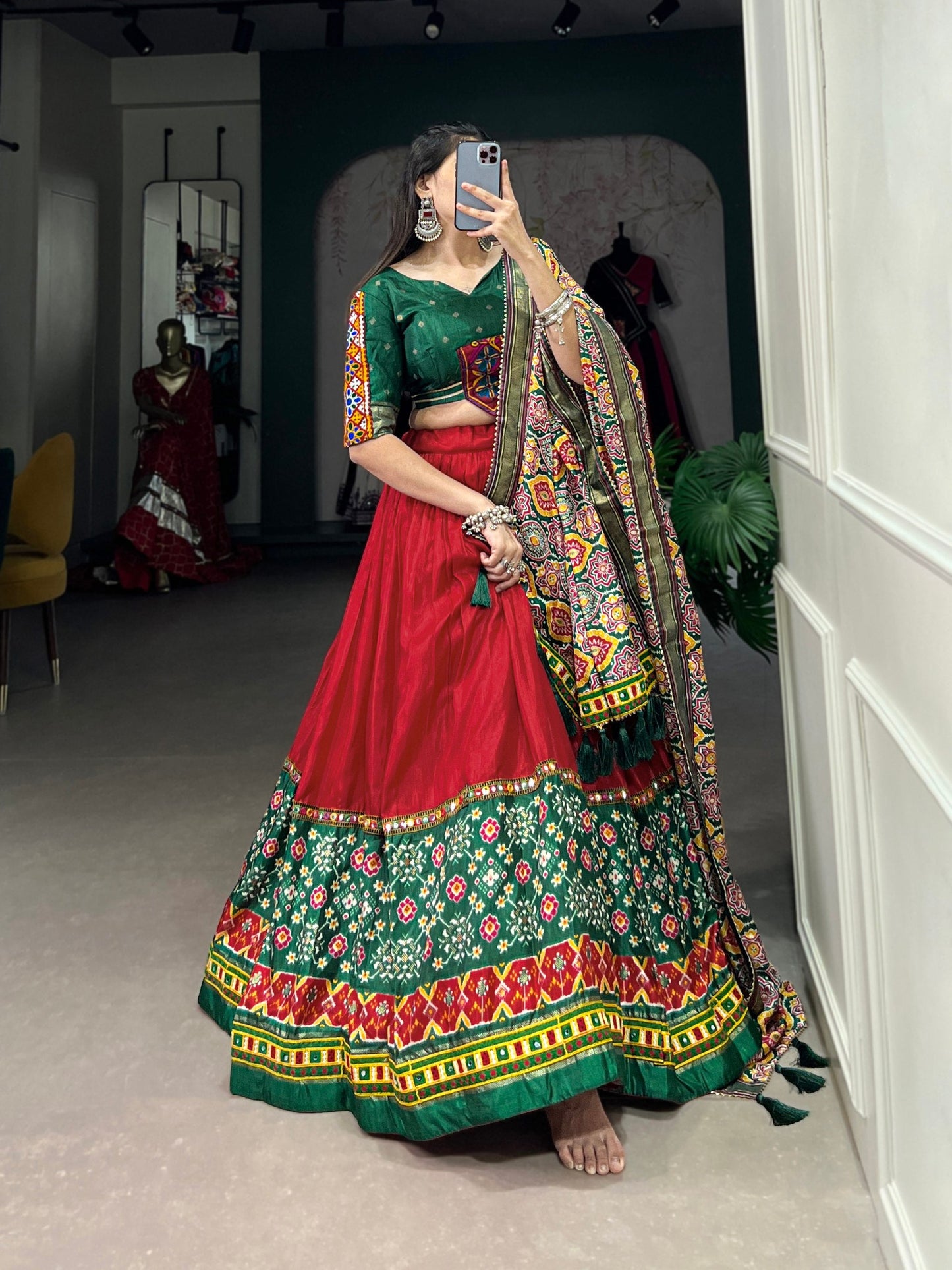 Red Designer Navaratri Wear Lehenga Choli