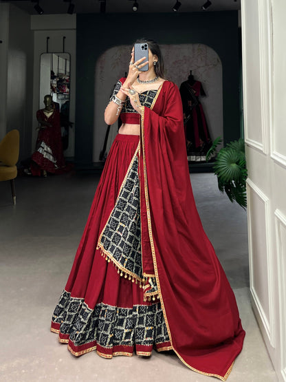 Red Designer Navaratri Wear Lehenga Choli