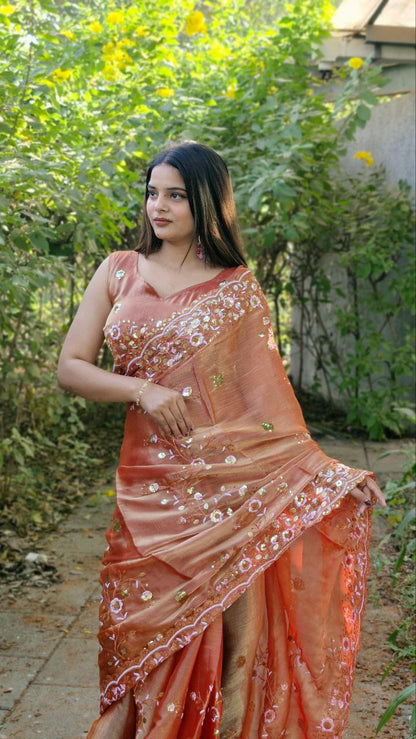 Designer Party Wear Barbari Silk Saree