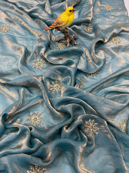 Designer Party Wear Fandy Satin Silk Saree