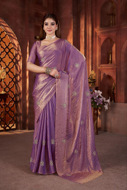 Designer Party Wear Fandy Satin Silk Saree