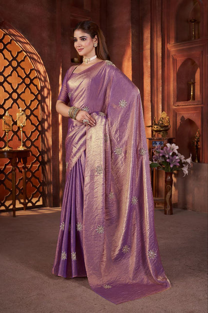 Designer Party Wear Fandy Satin Silk Saree