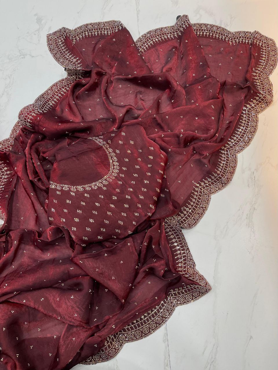 Designer Party Wear Fandy Satin Silk Saree