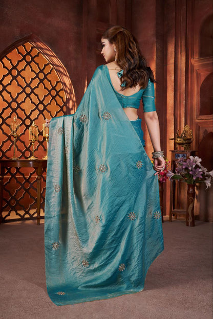 Designer Party Wear Fandy Satin Silk Saree