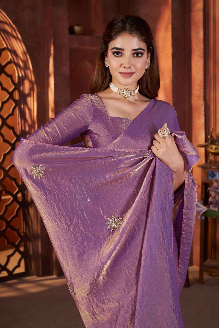 Designer Party Wear Fandy Satin Silk Saree