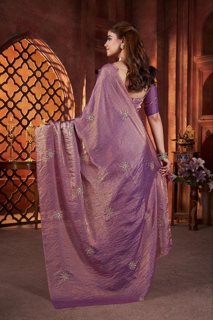 Designer Party Wear Fandy Satin Silk Saree