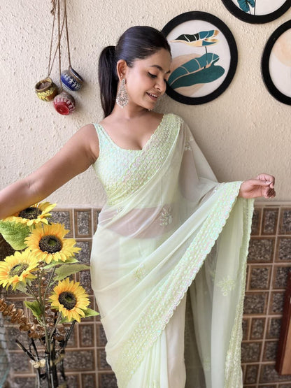 Designer Party Wear Georgette Saree