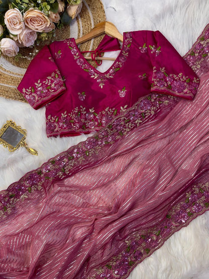 Designer Party Wear Georgette Saree