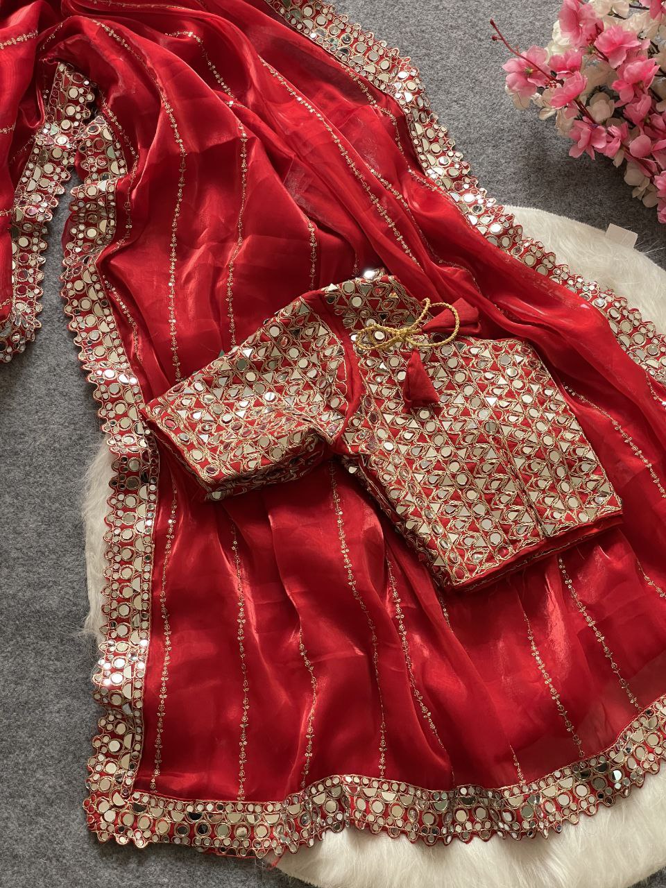 Designer Party Wear Jimmy Choo Silk Saree