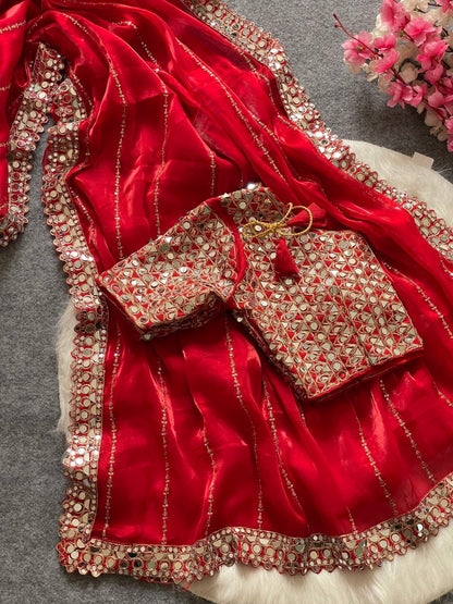 Designer Party Wear Jimmy Choo Silk Saree