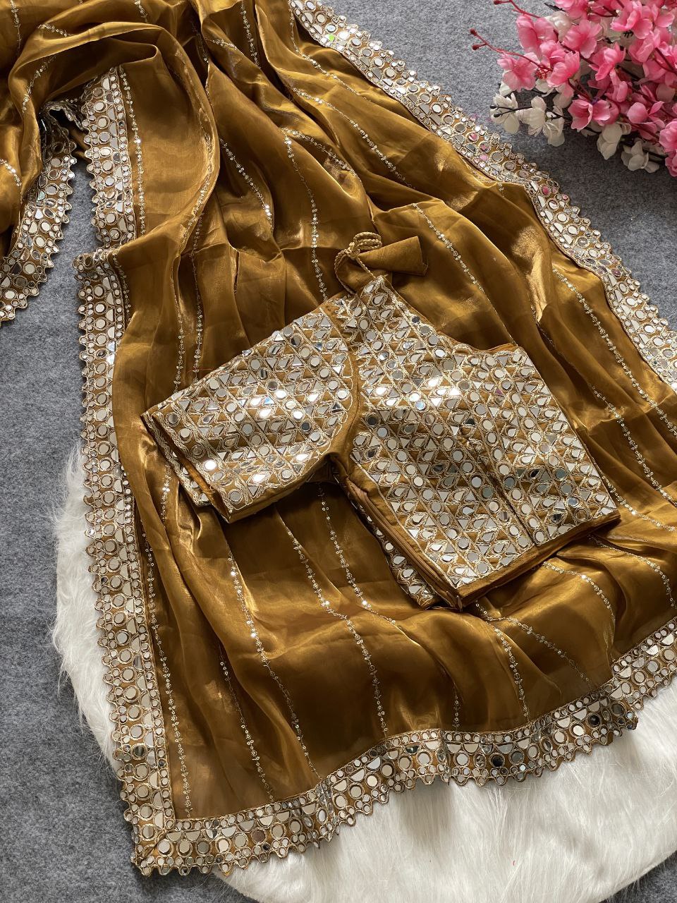 Designer Party Wear Jimmy Choo Silk Saree