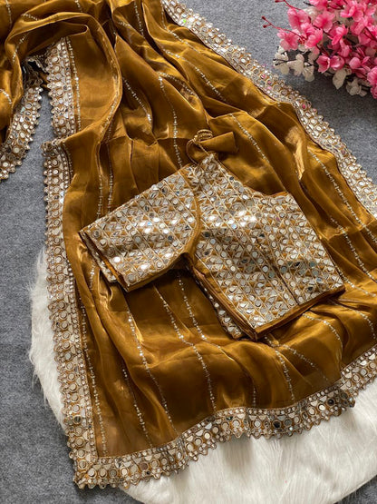 Designer Party Wear Jimmy Choo Silk Saree