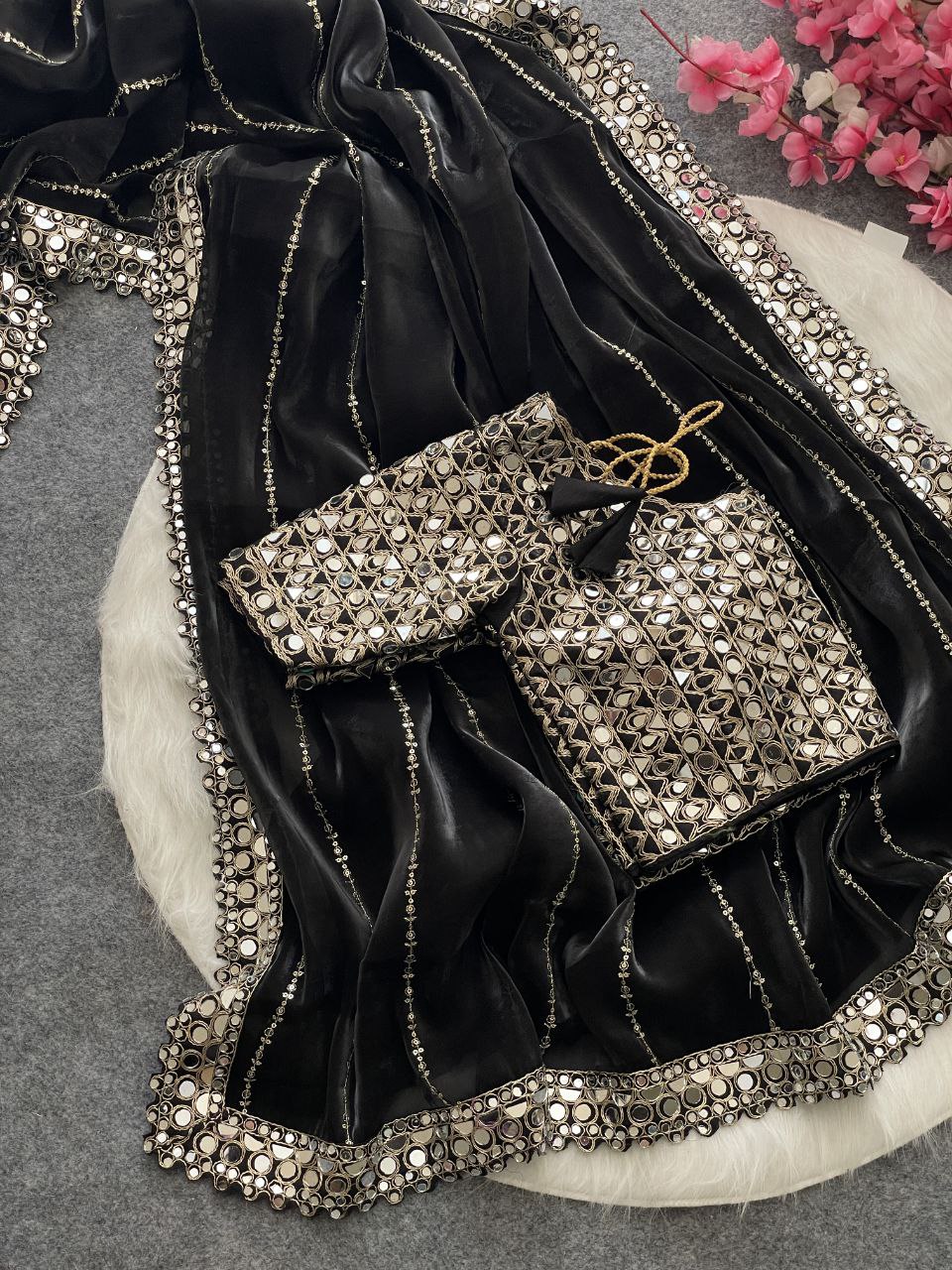 Designer Party Wear Jimmy Choo Silk Saree