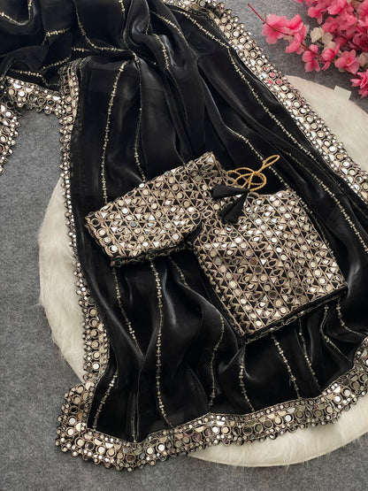 Designer Party Wear Jimmy Choo Silk Saree