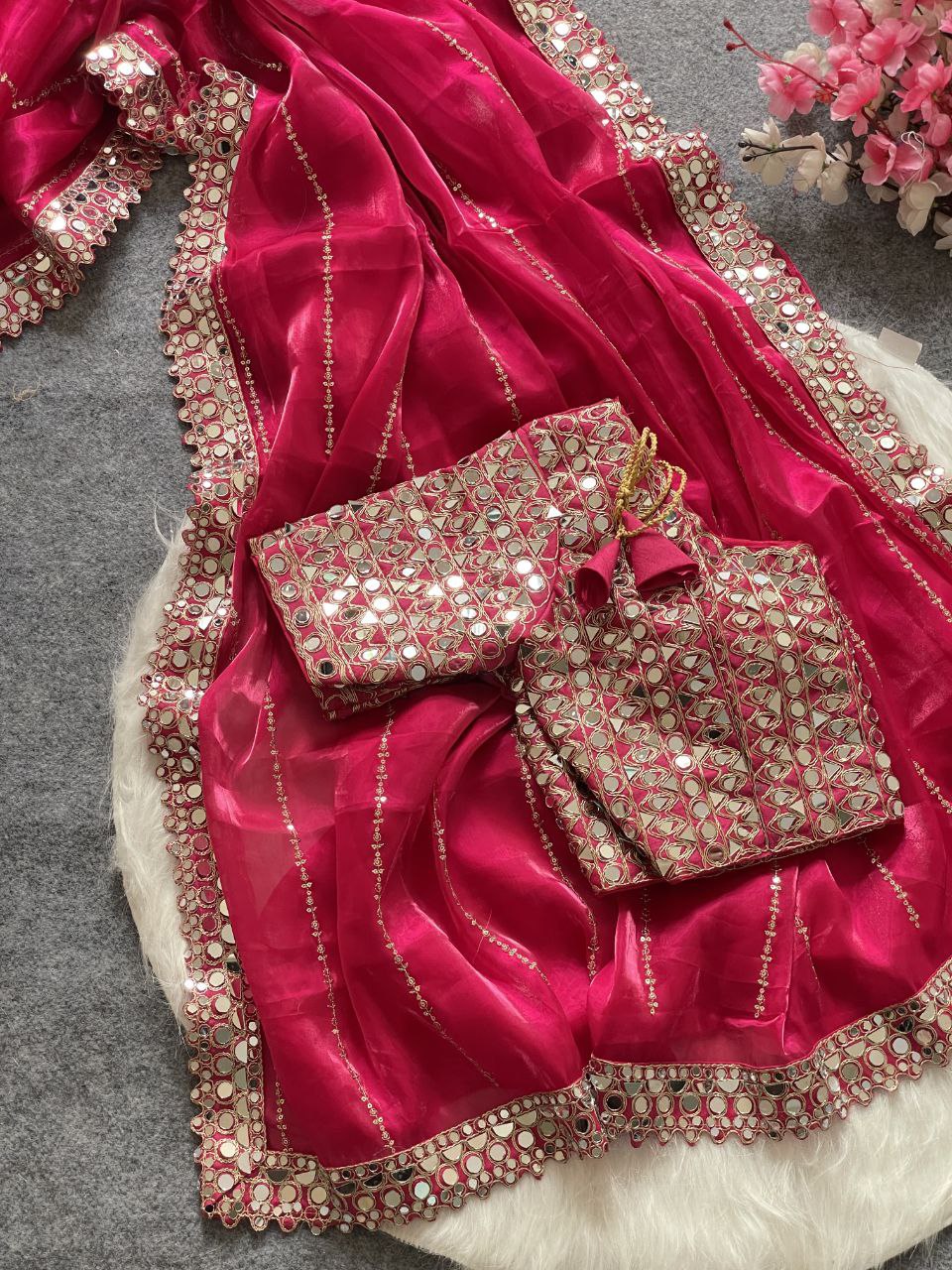 Designer Party Wear Jimmy Choo Silk Saree