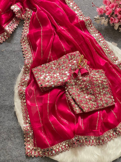 Designer Party Wear Jimmy Choo Silk Saree