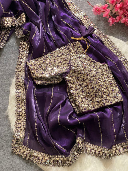 Designer Party Wear Jimmy Choo Silk Saree