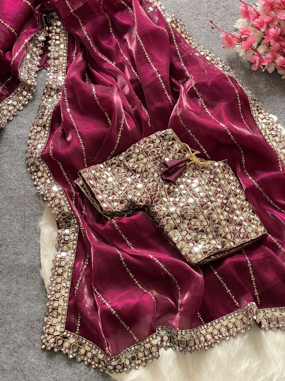 Designer Party Wear Jimmy Choo Silk Saree