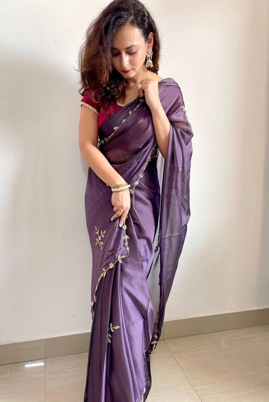 Designer Party Wear Rangoli Silk Saree