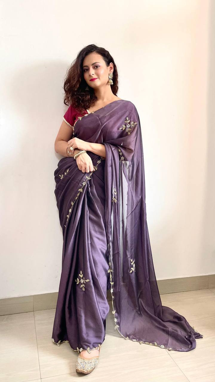 Designer Party Wear Rangoli Silk Saree