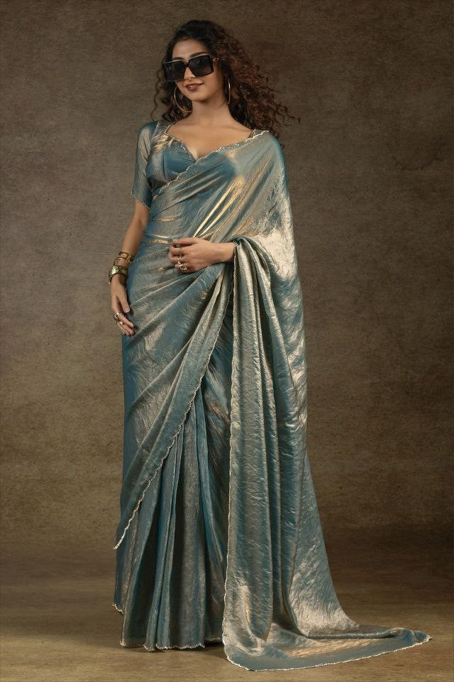 Designer Party Wear Space Silk Saree