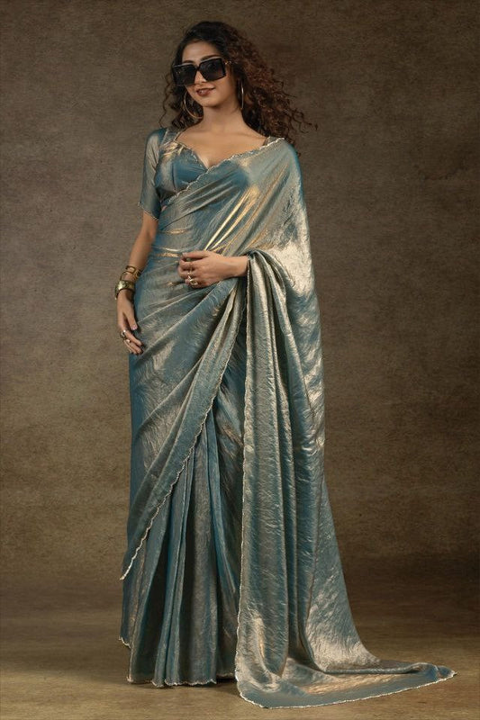 Designer Party Wear Space Silk Saree