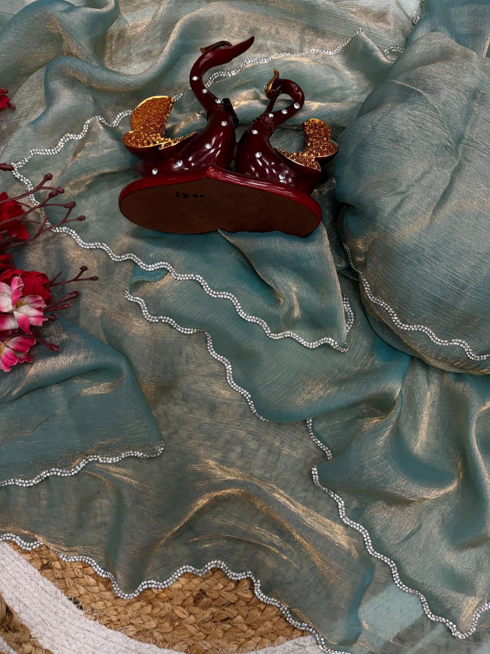 Designer Party Wear Space Silk Saree