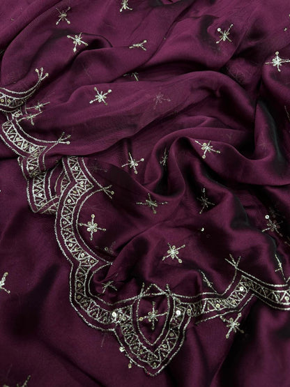 Designer Purple Rangoli Silk Saree | Replica Design