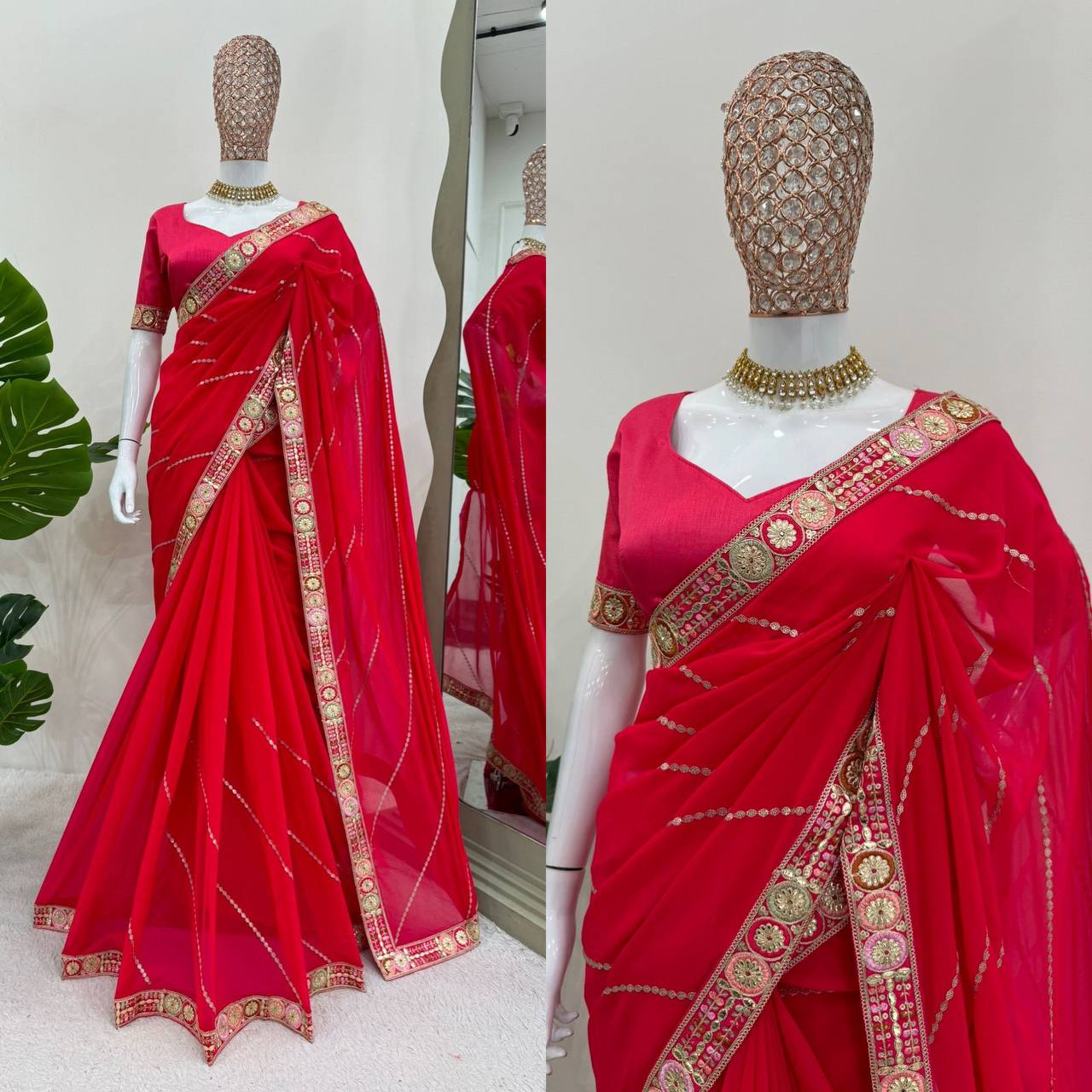 Designer Wedding Wear Georgette Saree