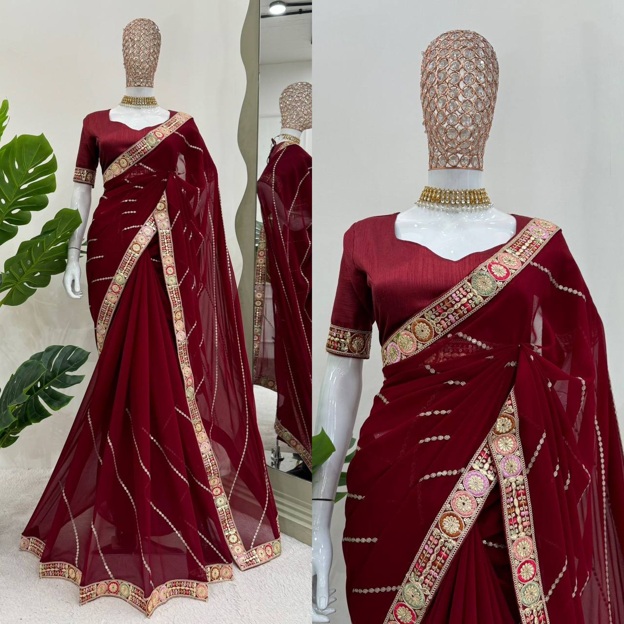 Designer Wedding Wear Georgette Saree