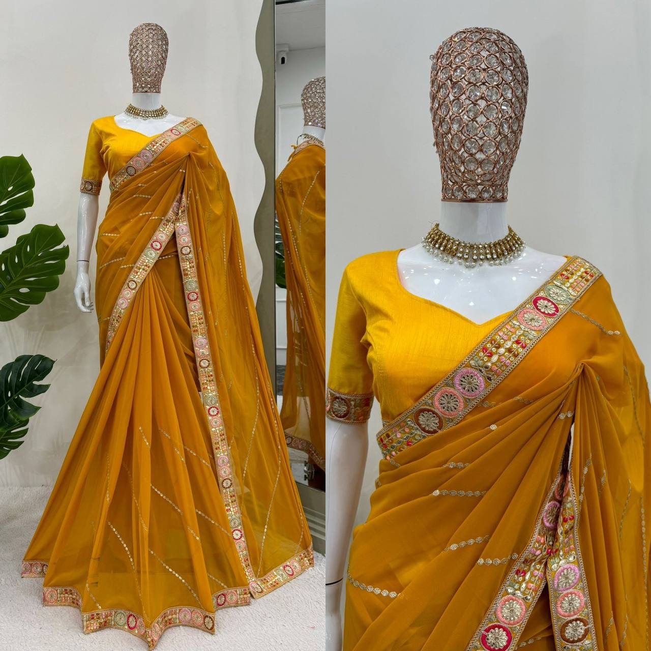 Designer Wedding Wear Georgette Saree