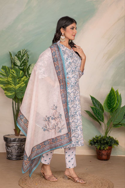 Designer Rayon Kurta Pant With Dupatta