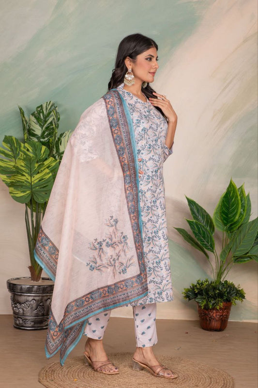 Designer Rayon Kurta Pant With Dupatta