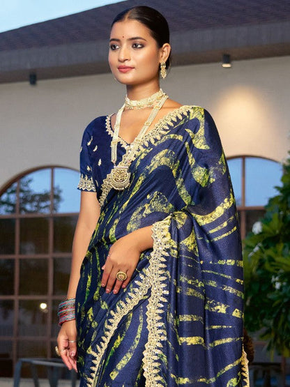 Designer Sequinced Work Chiffon Saree