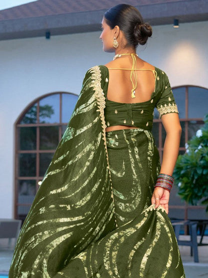 Designer Sequinced Work Chiffon Saree